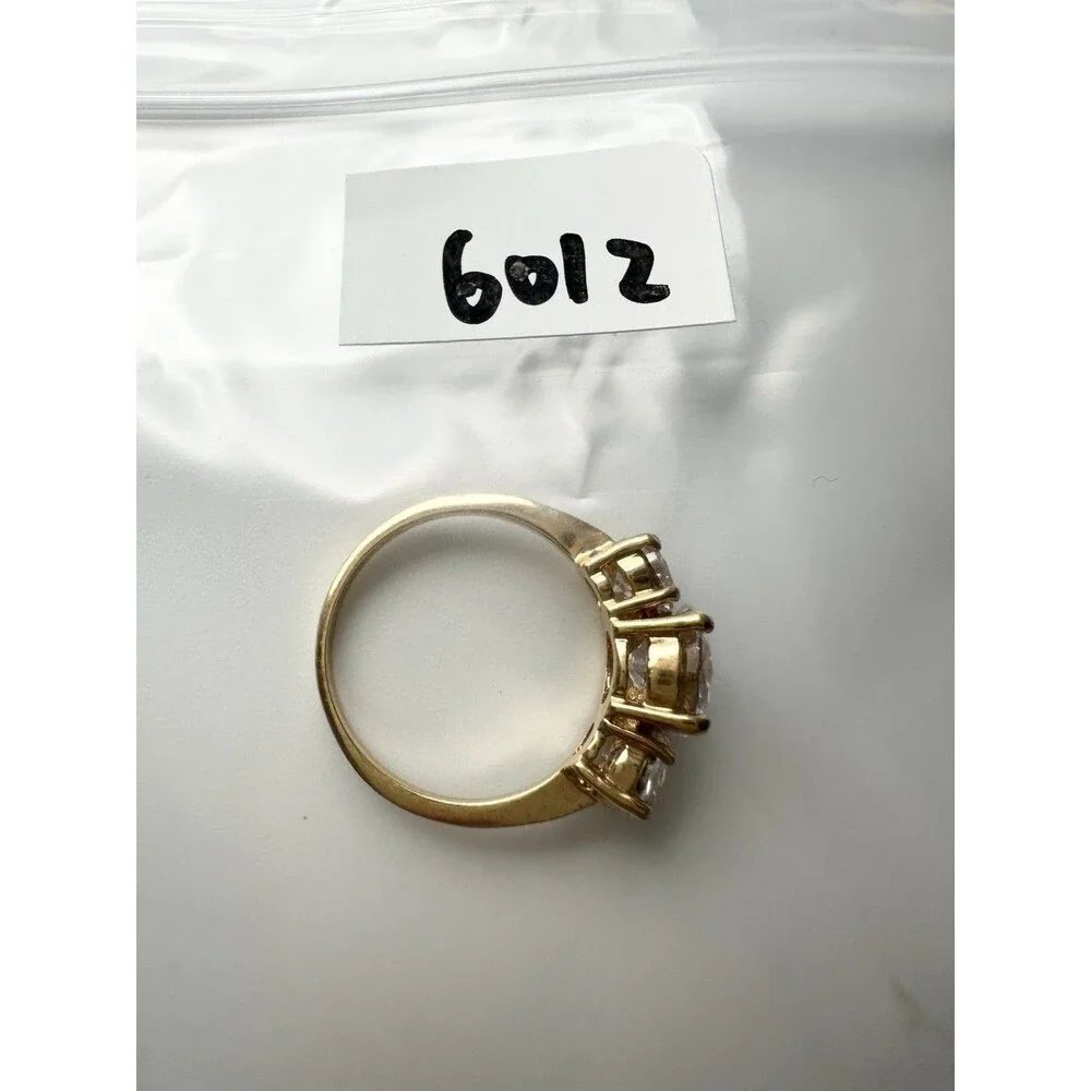 Gold Plated Cubic Zirconia Cocktail Ring Size 7.5
